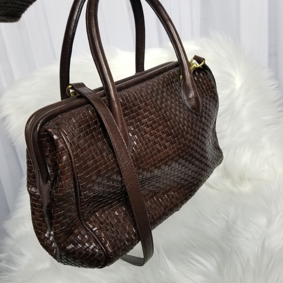 Vintage Leather Brown Woven leather Satchel - Picture 5 of 7